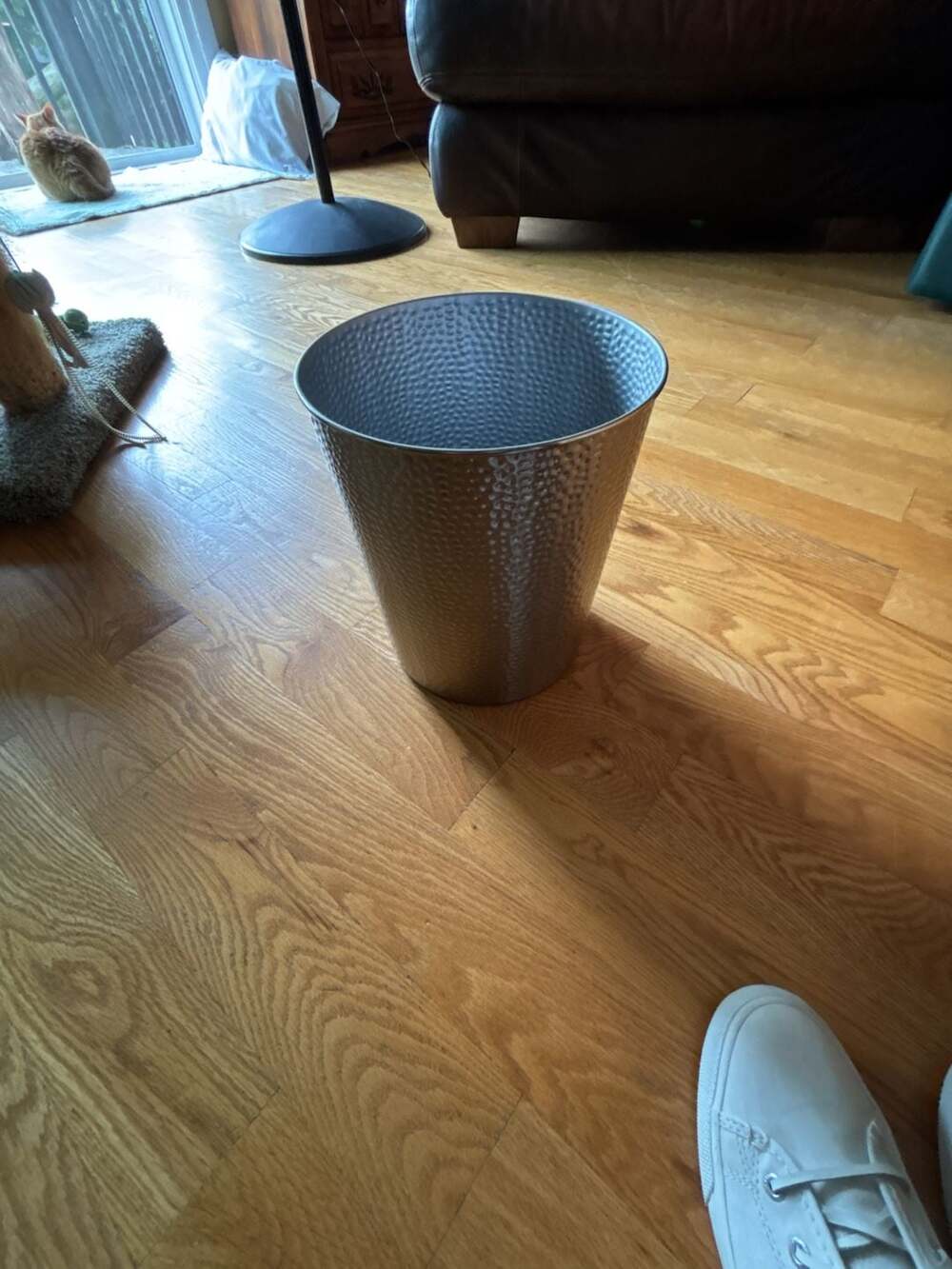 Threshold Hammered Metal Wastebasket